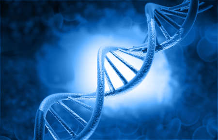 Human DNA with science background. 3d illustrationの写真素材