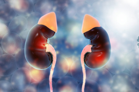 Human kidney anatomy. 3d render