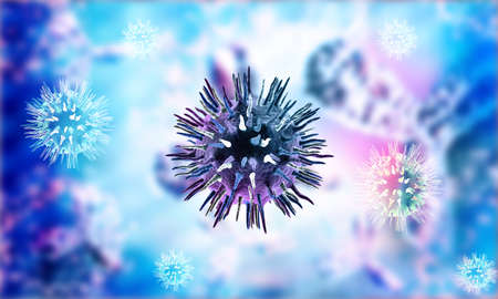 Background image of Bacteria, virus, cell infected organism. 3d illustrationの写真素材