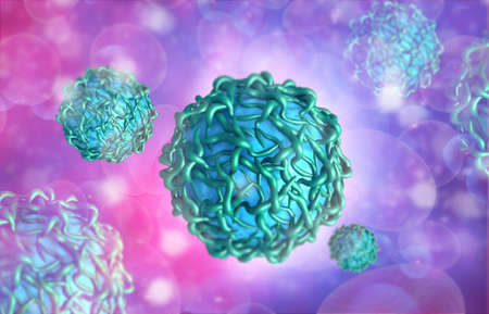 Background image of Bacteria, virus, cell infected organism. 3d illustrationの写真素材