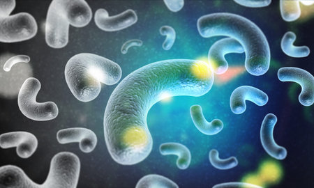Background image of Bacteria. 3d illustration 
