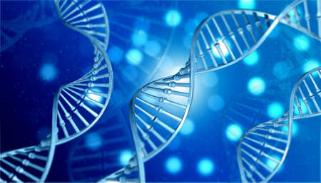 Human DNA with science background. 3d illustration 	の写真素材
