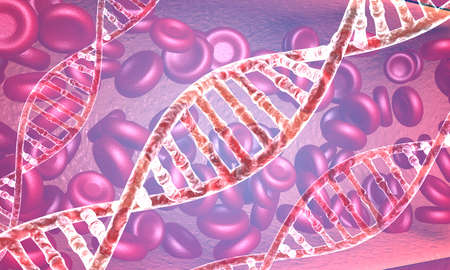 DNA strands on medical background. 3d illustrationの写真素材