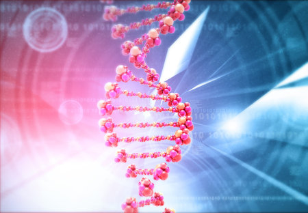 DNA with scientific background. 3d render