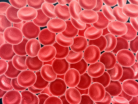 Red blood cells streaming. 3d render