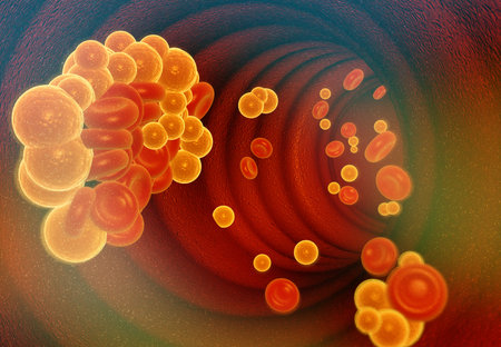 Cholesterol in blood vessels. 3d illustrationの写真素材