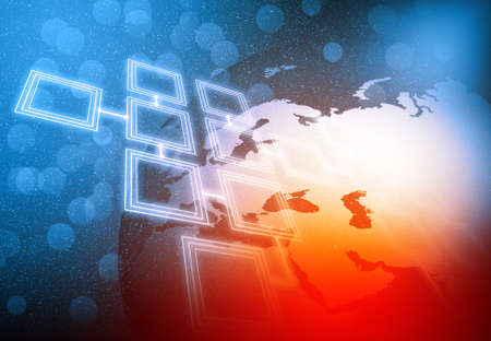 Global network concept. 3d illustrationの写真素材