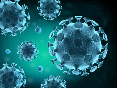 3d rendering of viruses backgroundの写真素材