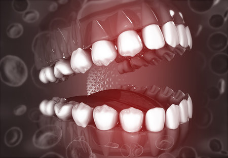 Tooth anatomy on science background. 3d renderの写真素材