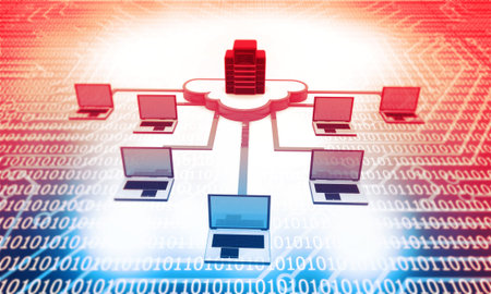 Cloud computing network. 3d illustration	