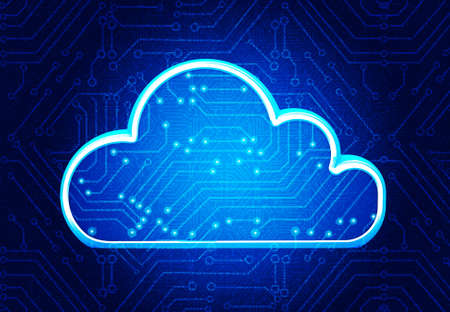 Cloud computing concept. Internet background. 3d illustration の写真素材