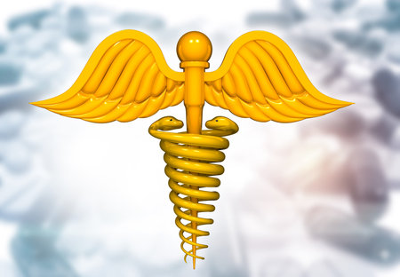 Medical symbol on abstract background. 3d illustrationの写真素材