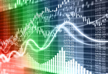 Digital graph chart of stock market and exchange. 3d illustrationの写真素材