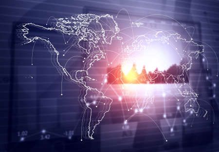 Global business network. 3d illustrationの写真素材