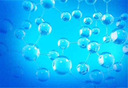 Molecules background. 3d render	の写真素材