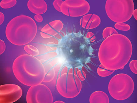 Virus in bloodstream. 3d illustrationの写真素材