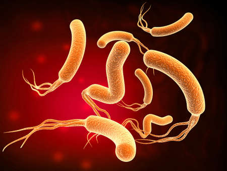 3d rendering virus, bacteria abstract background. 3d illustrationの写真素材