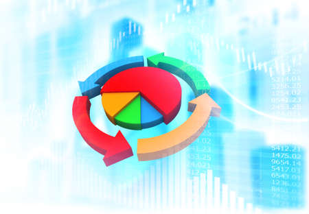 Finance background with abstract Growth graph chart. 3d illustrationの写真素材