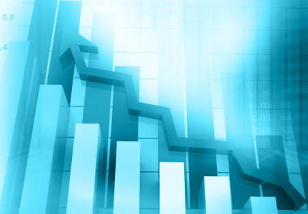 Finance background with abstract Growth graph chart. 3d illustration	の写真素材