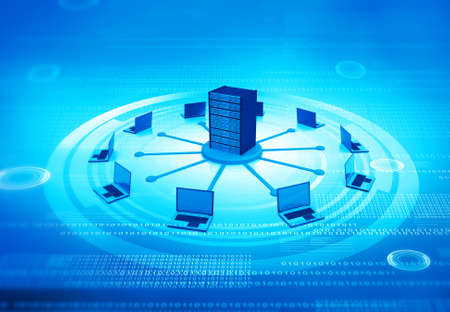 Computer networking. Internet technology. 3d illustrationの写真素材