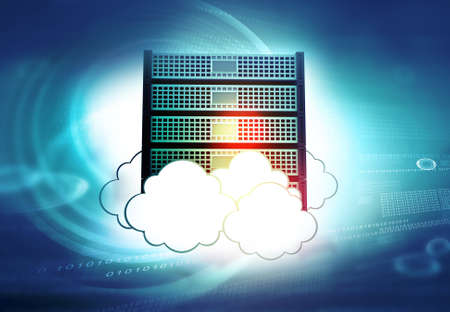 Cloud computing server, Cloud Computing Concept. 3d illustrationの写真素材
