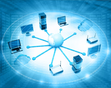 Global telecommunication network concept. 3d illustration