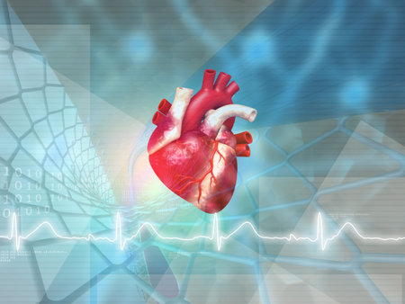 Heart health concept, abstract medical background. 3d illustration