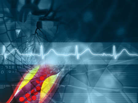 Heart health concept, abstract medical background. 3d illustrationの写真素材