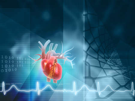 Heart health concept, abstract medical background. 3d illustrationの写真素材