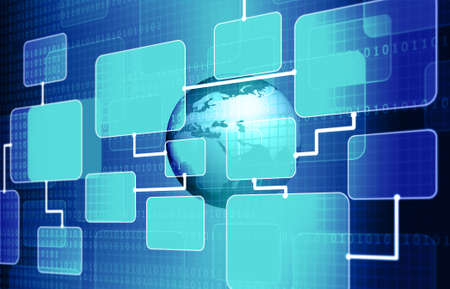 Business flow chart or network on abstract background. 2d illustrationの写真素材