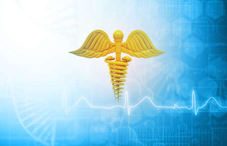 medical symbolon Science and healthcare background. 3d illustrationの写真素材