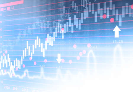 stock market finance graph background with abstract Growth graph chart. 2d illustrationの写真素材