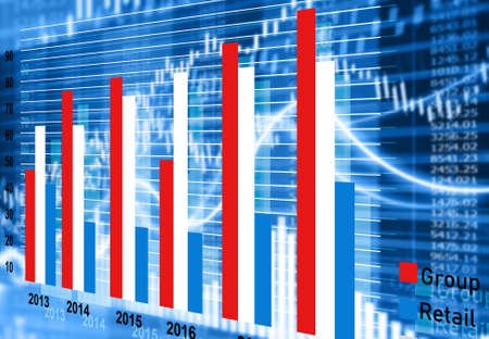 stock market finance graph background with abstract Growth graph chart. 2d illustrationの写真素材