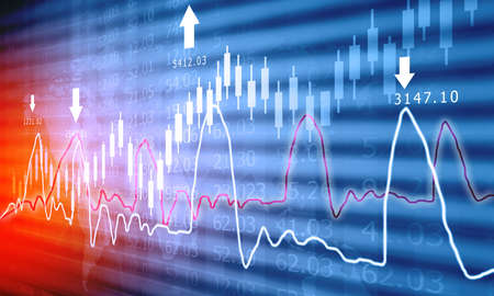 stock market finance graph background with abstract Growth graph chart. 2d illustrationの写真素材