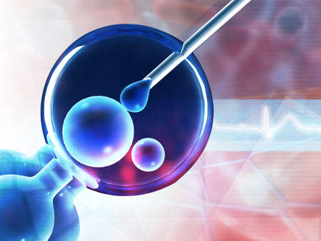 In vitro fertilization on medical background. 3d illustrationの写真素材