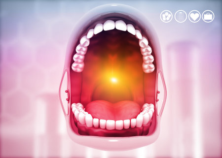Teeth anatomy on medical background. 3d illustration	