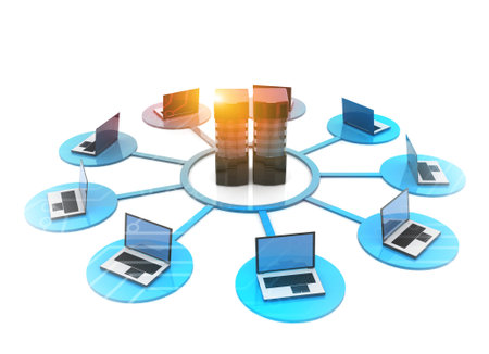 computer networking, Internet technology. 3d illustrationの写真素材