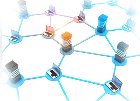 computer networking, Internet technology. 3d illustrationの写真素材