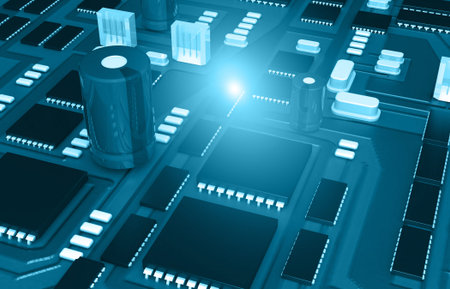 Circuit board background. 3d illustration