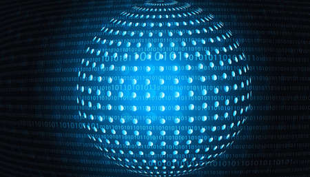 Abstract binary background. Internet concept. 3d illustrationの写真素材