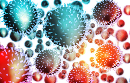Abstract virus cells. Medical background. 3d illustration	