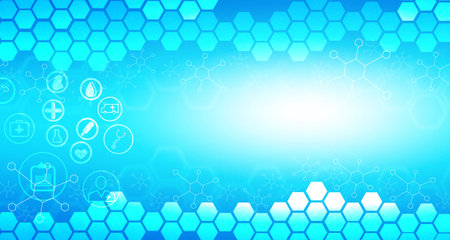 Abstract medicine and science concept background with medical icons. Digital illustration	