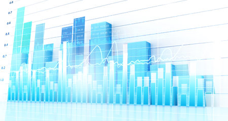 Financial stock market graph. 3d illustration