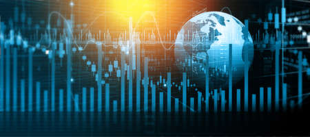 Financial stock market graph. Digital illustrationの写真素材