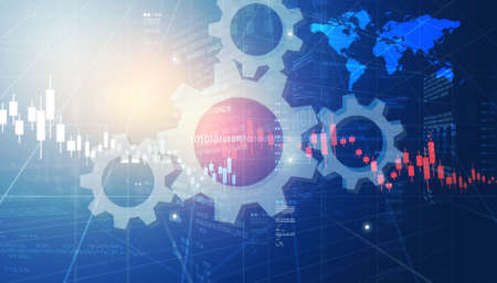 Financial stock market graph. Digital illustrationの写真素材