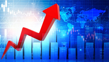 Financial stock market graph. 3d illustration