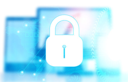 Internet security concept  background. Digital illustration