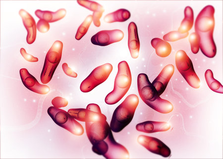 Bacteria or virus on medical background. 3d illustration
