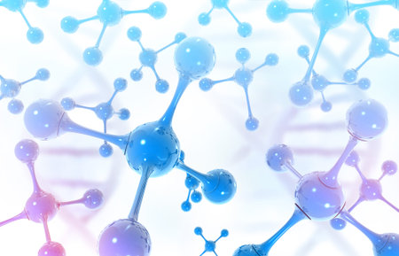Molecules on scientific background. 3d illustration