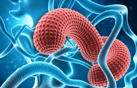 Human pancreas anatomy. Medical background. 3d illustrationの写真素材